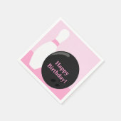 Bowling Girl Birthday Paper Napkins Serviette (Ecke)