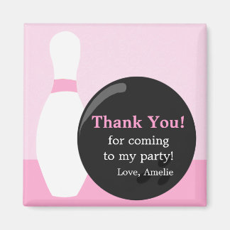 Bowling Girl Birthday Party Danke, Magnet