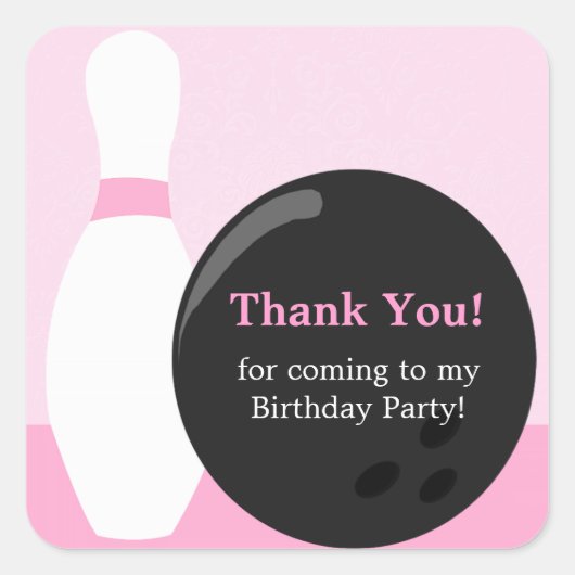 Bowling Girl Birthday Party Sticker (Vorderseite)