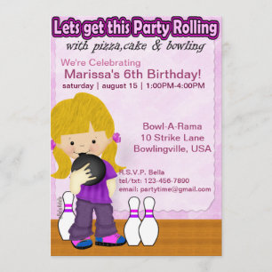 Bowling Girl Party Einladung