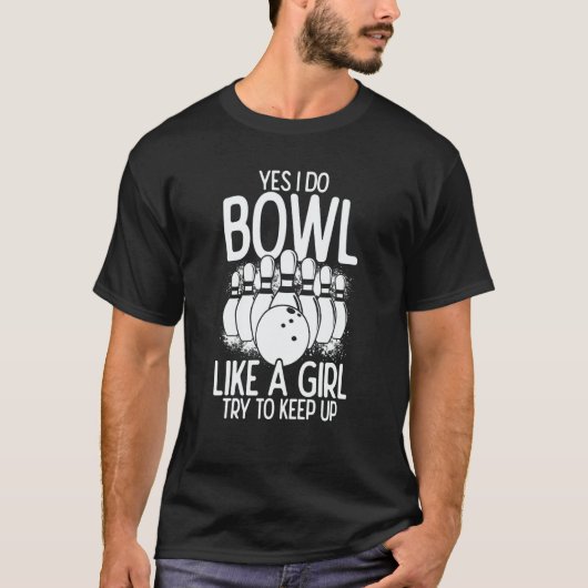 Bowling Girl Princess Pin Bowler Strike Bowling Te T-Shirt (Vorderseite)