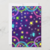 Bowling Glow Neon Bowling Geburtstag Einladung (Rückseite)