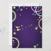 Bowling Glow Neon Disco Girl Einladung (Rückseite)