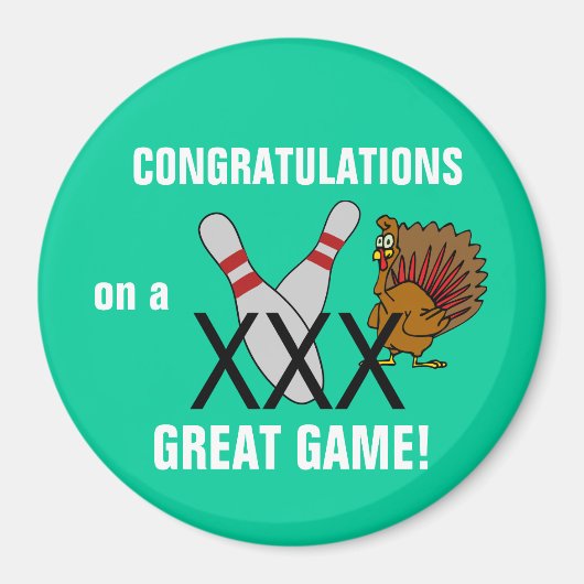 Bowling GlückwunGlückwunsch Magnet (Vorne)