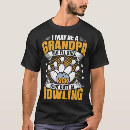 Bowling Grandpa  Grandfather Hobbies & Sports T-Shirt (Vorderseite)
