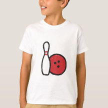 Bowling Graphic T-Shirt | Bowling Button Red Bowli