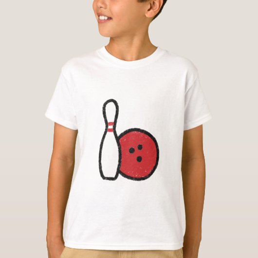 Bowling Graphic T-Shirt | Bowling Button Red Bowli (Vorderseite)
