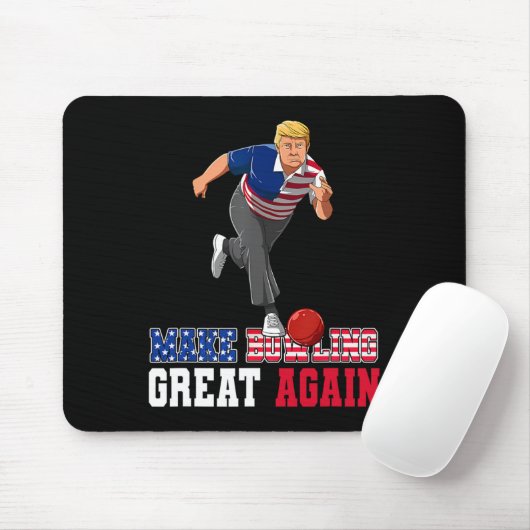 Bowling Great Again - Funny Trump Bowling Accessor Mousepad (Mit Mouse)