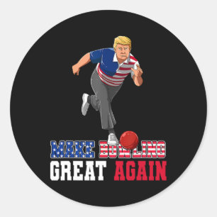 Bowling Great Again - Funny Trump Bowling Accessor Runder Aufkleber