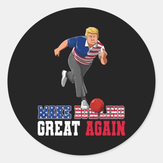 Bowling Great Again - Funny Trump Bowling Accessor Runder Aufkleber (Vorderseite)