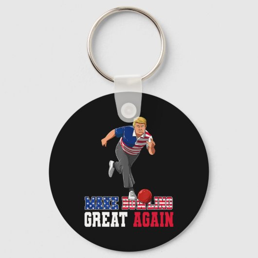 Bowling Great Again - Funny Trump Bowling Accessor Schlüsselanhänger (Vorderseite)
