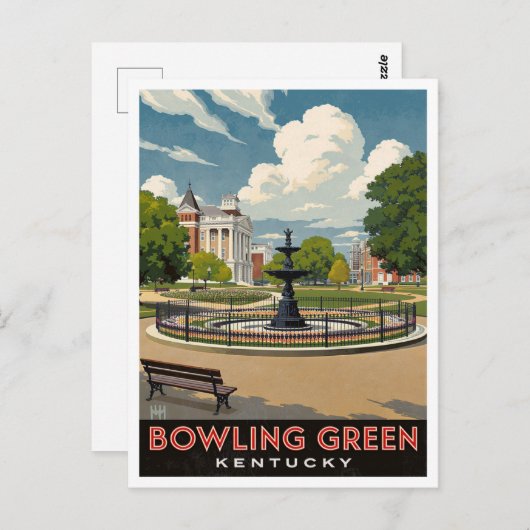 Bowling Green Kentucky Fountain Park Art Postkarte (Vorne/Hinten)