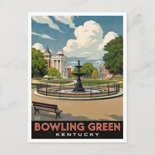 Bowling Green Kentucky Fountain Park Kunst Postkarte
