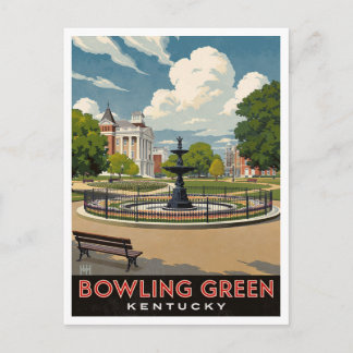 Bowling Green Kentucky Fountain Park Kunst Postkarte