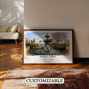 Bowling Green Kentucky Poster, Aquarell, Maßgeschn Poster