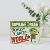 Bowling Green Kentucky Robot - Funny Vintag Postkarte (Stehend Vorderseite)
