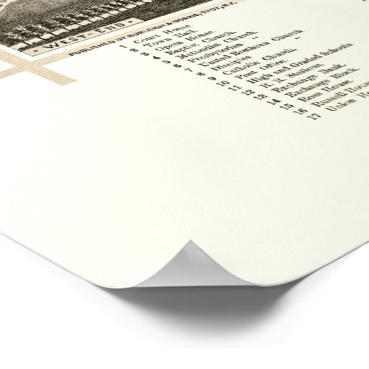 Bowling Green, OH Panoramablick - 1888 Poster (Ecke)