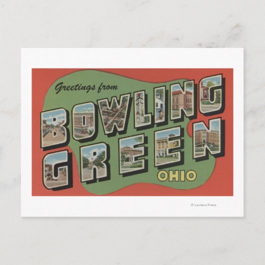 Bowling Green, Ohio - Große Buchstabenszenen Postkarte (Vorderseite)