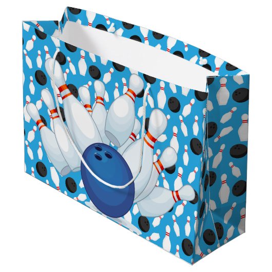 Bowling Große Geschenktüte (Rückseite Schrägansicht)