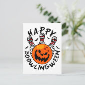 Bowling Halloween Bowler Happy Bowlingween Postkarte (Stehend Vorderseite)