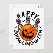 Bowling Halloween Bowler Happy Bowlingween Postkarte (Vorne/Hinten)