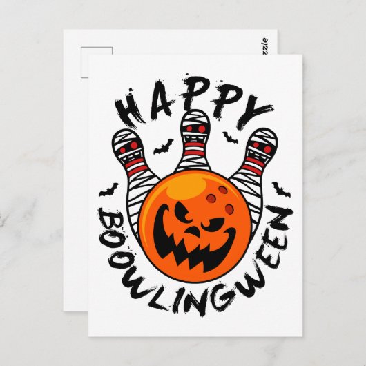 Bowling Halloween Bowler Happy Bowlingween Postkarte (Vorne/Hinten)