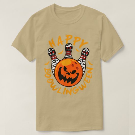 Bowling Halloween JackOLantern Bowling Ball Mummy T-Shirt (Design vorne)