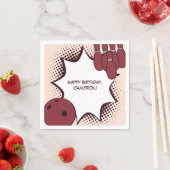 Bowling Happy Birthday Name Paper Serviette (Beispiel)