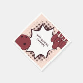 Bowling Happy Birthday Name Paper Serviette (Ecke)