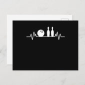Bowling Heartbeat Bowler Buttons Bowling Player Ge Postkarte (Vorne/Hinten)