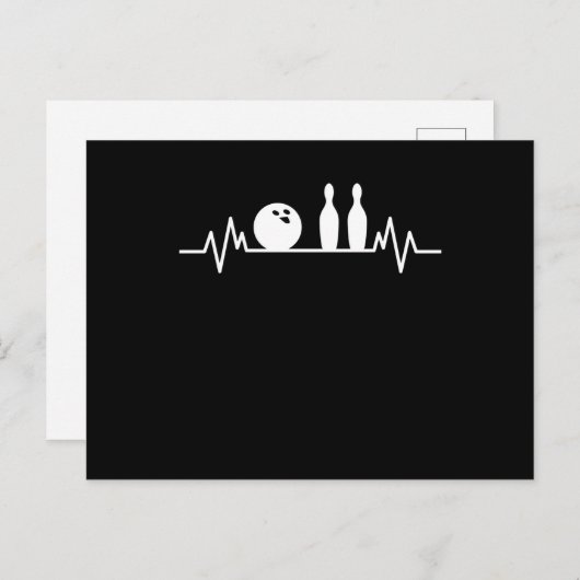 Bowling Heartbeat Bowler Buttons Bowling Player Ge Postkarte (Vorne/Hinten)