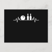 Bowling Heartbeat Bowler Buttons Bowling Player Ge Postkarte (Vorderseite)