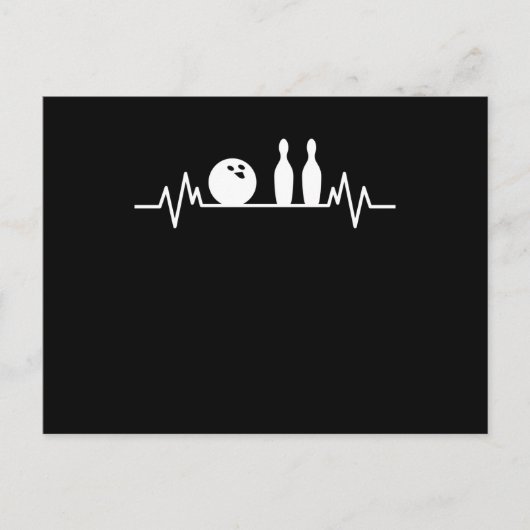 Bowling Heartbeat Bowler Buttons Bowling Player Ge Postkarte (Vorderseite)