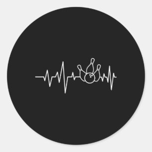 Bowling Heartbeat - Bowling Bowler Runder Aufkleber