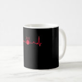 Bowling Heartbeat Button Bowl Funny Geschenk Kaffeetasse (VorderseiteRechts)