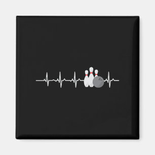 Bowling Heartbeat Funny Bowler League Team Geschen Magnet