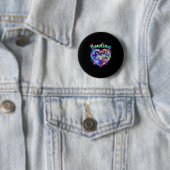Bowling Herz bunte Bowling-Pin-Liebhaber Bowler Button (Beispiel)