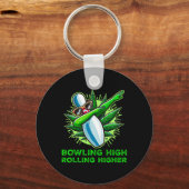 Bowling High Rolling Higher Funny Weed Bowling Dab Schlüsselanhänger (Vorderseite)