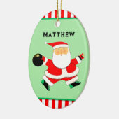 Bowling Holiday Gift Keramik Ornament (Links)