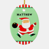 Bowling Holiday Gift Keramik Ornament (Vorne)