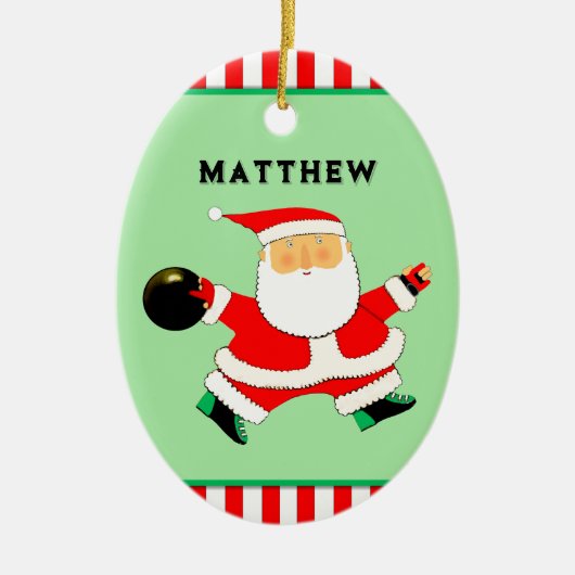 Bowling Holiday Gift Keramik Ornament (Vorne)