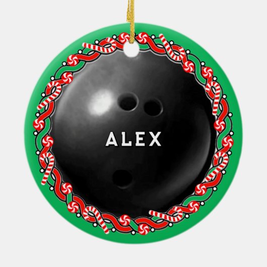 Bowling Holiday Keramik Ornament (Hinten)
