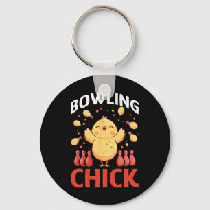 Bowling-Huhn Lustige Bowling-Bullen  Schlüsselanhänger