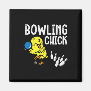 Bowling-Huhn Lustiger Bowlingspieler Frauen Mädche Magnet