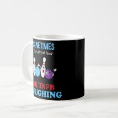 Bowling I kann zehn Button lachen Funny Bowler hör Kaffeetasse (Vorderseite Links)
