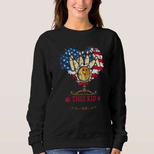 Bowling-Idee für Kinder mit American Flag Heart   Sweatshirt (Vorderseite)