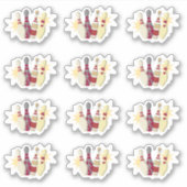 Bowling im Vintagen Stil Aufkleber (Vorderseite)