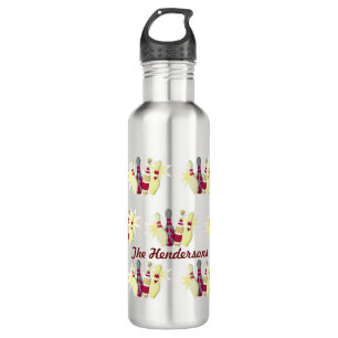 Bowling im Vintagen Stil Edelstahlflasche