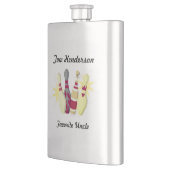 Bowling im Vintagen Stil Flachmann (Links)