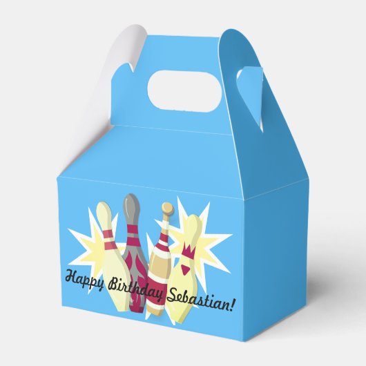 Bowling im Vintagen Stil Geschenkschachtel (Vorderseite)